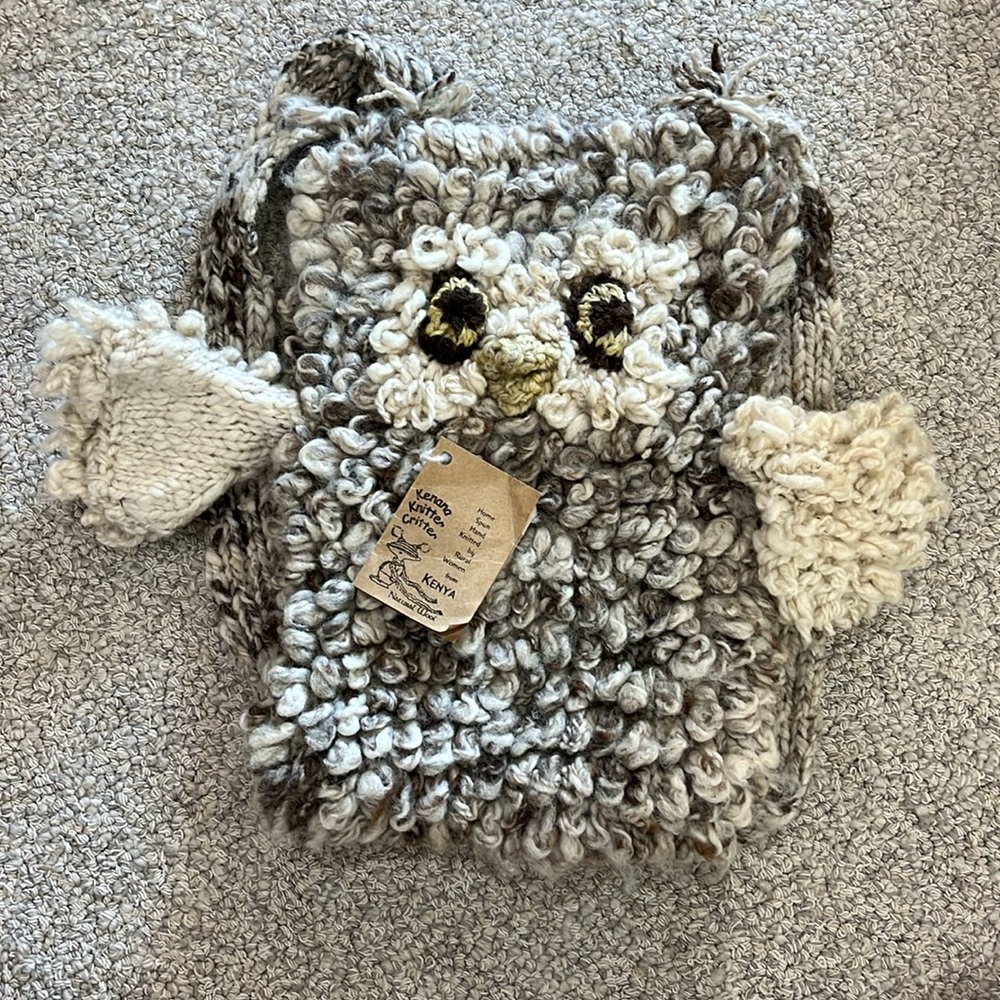 cute knit owl backpack